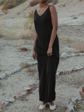 OZMA Anaise slip maxi dress black